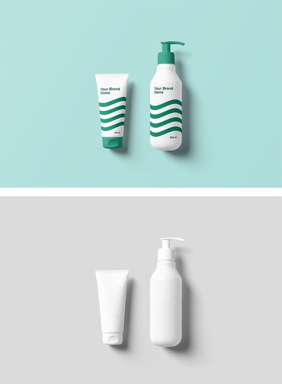 Grafik tasarım mockup, Krem ve sıvı sabun