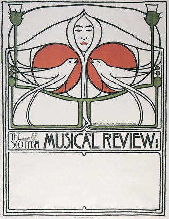 İskoç Müzik İncelemesi için bir poster, 1896, C.R. Mackintosh.