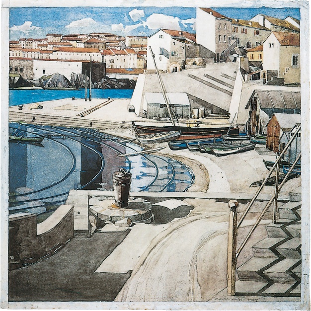 The Little Bay, Port Vendres, Kalem ve Suluboya, 1927, Desmond Chapman-Huston tarafından satın alınan iki resimden biri