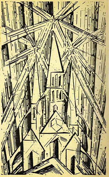 Lyonel Feininger, “Katedral”, Bauhaus Manifestosu için kapak, Nisan 1919